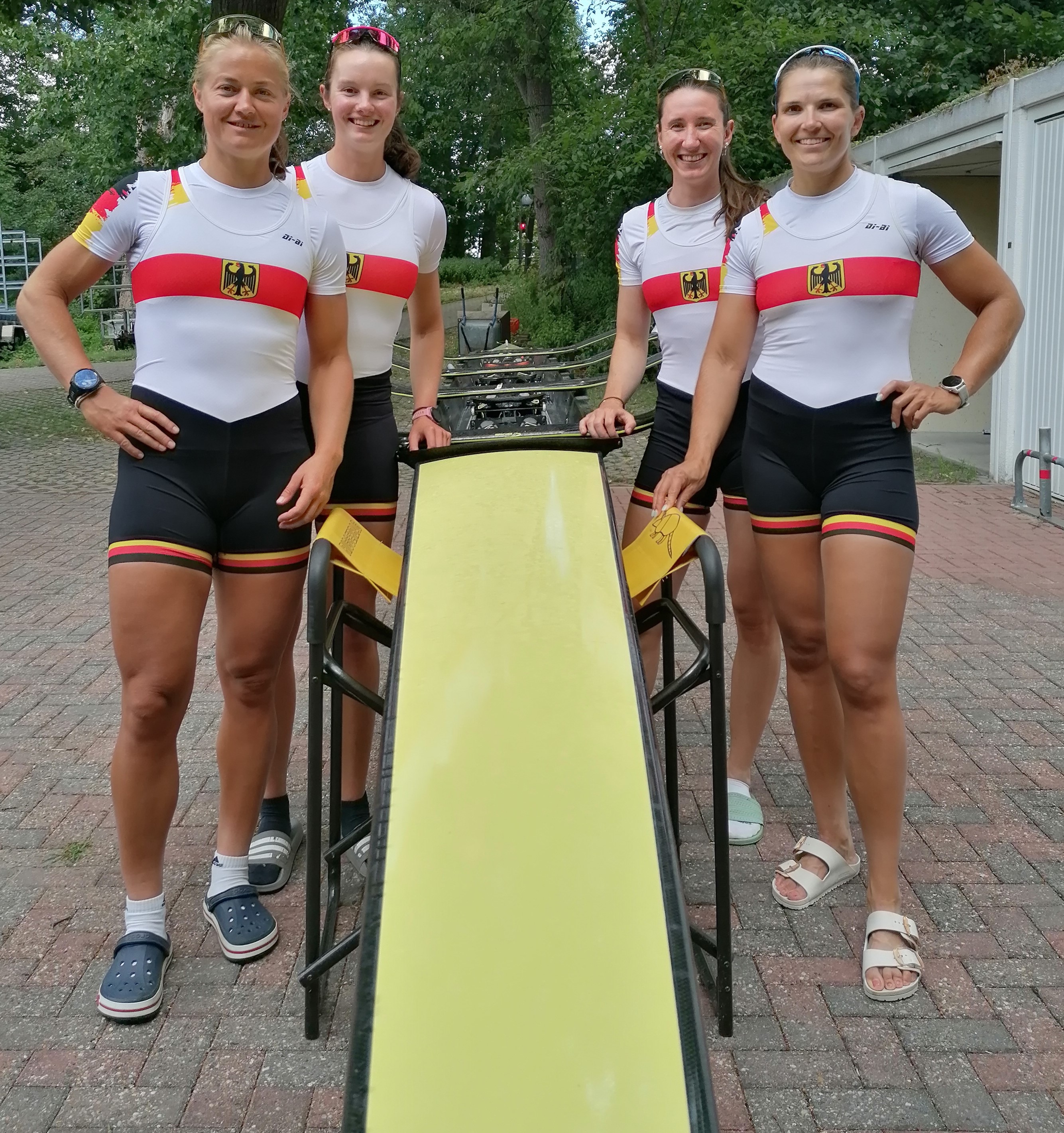 Die Ruder-Elite will bei der EM in Varese für die Weltmeisterschaft testen (im Bild der Frauen-Doppelvierer). Foto: B. Langbehn