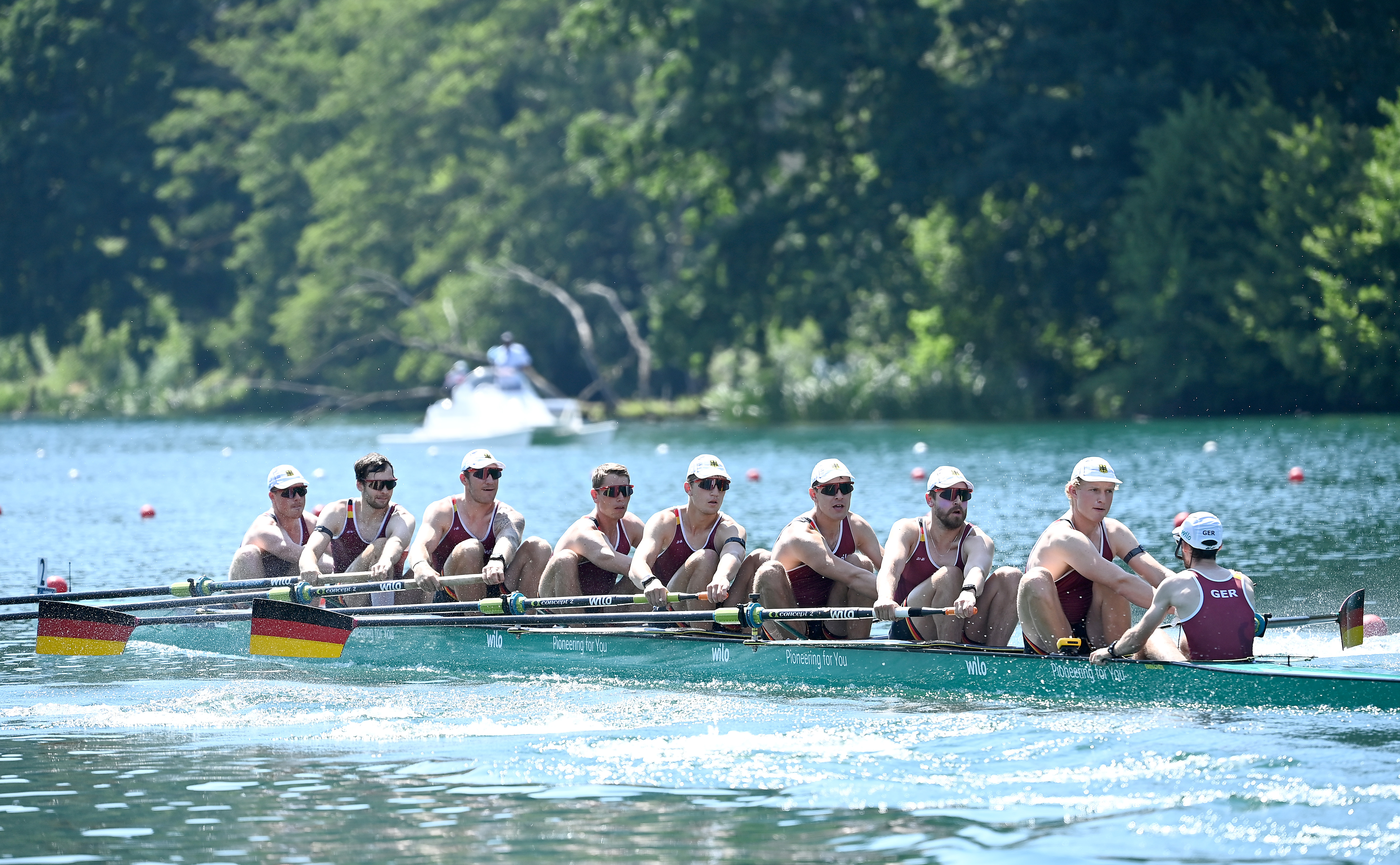 Der Deutschlandachter fährt bei der EM in Varese erneut in veränderter Besetzung. Foto: MeinRuderbild/D. Seyb